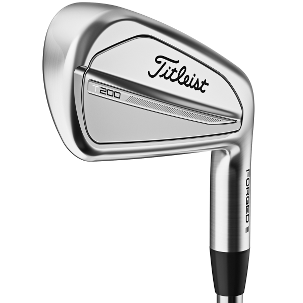 Titleist T200 Eisensatz für Herren, Linkshand, Eisen 5-PW/AW (7 Schläger), mit Nippon N.S. Pro ZELOS 7 Stahlschaft in Herren Std. Schaftlänge, Regular (74.0g), mit Titleist Universal 360, black-white Griffen in Std. Stärke