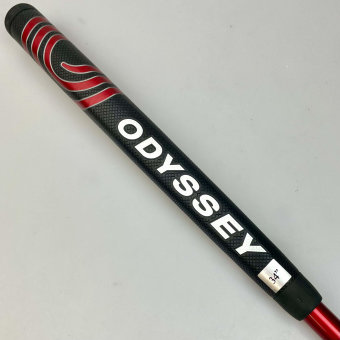 Odyssey White Hot Versa Three T S Putter für Herren, Rechtshand, mit Odyssey Stroke Lab 3GEN Red 70 Class Schaft in 34 Inch, mit Odyssey Pistol, black-red Griff in Std. Stärke