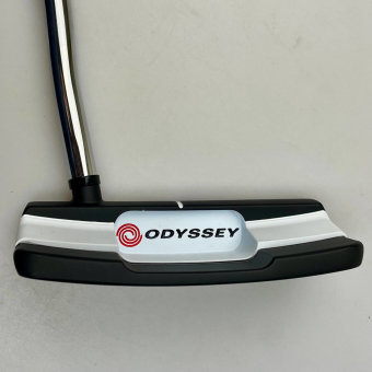 Odyssey White Hot Versa Double Wide Putter für Herren, Rechtshand, mit Odyssey Stroke Lab 3GEN Red 70 Class Schaft in 34 Inch, mit Odyssey Pistol, black-red Griff in Std. Stärke