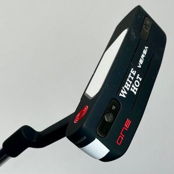 Odyssey White Hot Versa One CH Putter für Herren, Linkshand, mit Odyssey Stroke Lab 3GEN Red 70 Class Schaft in 34 Inch, mit Odyssey Pistol, black-red Griff in Std. Stärke