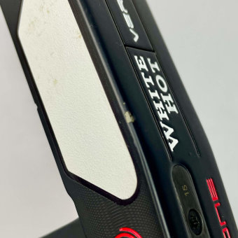 Odyssey White Hot Versa One CH Putter für Herren, Linkshand, mit Odyssey Stroke Lab 3GEN Red 70 Class Schaft in 34 Inch, mit Odyssey Pistol, black-red Griff in Std. Stärke