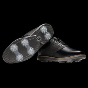 FootJoy FJ Traditions, wasserdichte Golfschuhe mit Spikes, für Damen, Wide, schwarz