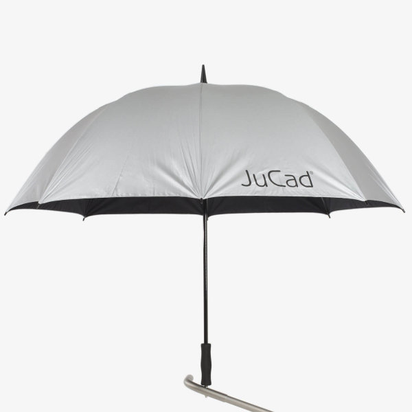 JuCad Golfschirm mit Titanstift und UV-Schutzbeschichtung, silber, inkl. Transporth&uuml;lle in passender Farbe