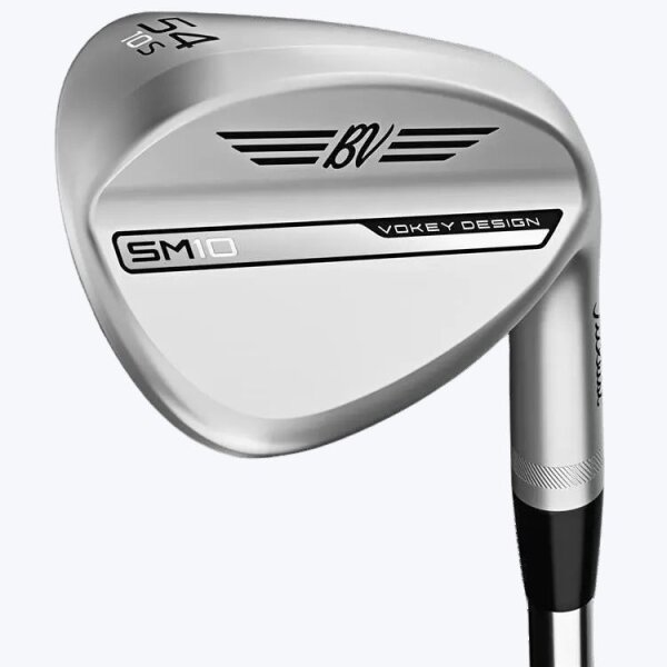 Titleist Vokey SM10 Tour Chrome 60° Lob Wedge für Herren, Rechtshand, D-Grind (12.0° Bounce), mit Nippon N.S.PRO Modus³ Tour 120 Stahlschaft in Std. Länge (35.00 Inch), Stiff (114.0g), mit Golf Pride for Vokey Tour Velvet, black Griff in Std. Stärke