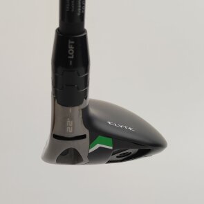 Callaway Elyte Hybrid 4 (22.0°, einstellbar) für Herren, Rechtshand, mit Mitsubishi Chemical Vanquish PL 50 Std. Graphitschaft in Std. Länge (40.00 Inch), Lite (50.0g), mit Golf Pride for Callaway Tour Velvet 360 CHEV, black-grey Std. Griff in Std. Stärke