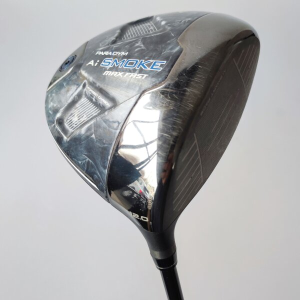Callaway Paradym Ai Smoke Max Fast 12.0° Driver für Herren, Rechtshand, mit Mitsubishi Chemical Tensei Blue/Silver 40 Std. Graphitschaft in Std. Länge (45.75 Inch), Lite, mit Winn Dri-Tac 2.0 Lite CHEV, black-silver Std. Griff in Std. Stärke