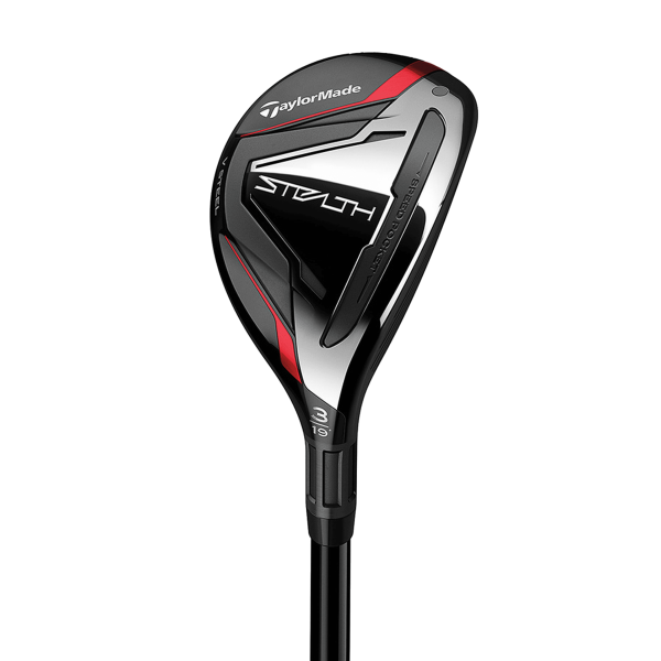 TaylorMade Stealth Hybrid 3 (19.0°) für Herren, Linkshand mit Fujikura VENTUS Red 7 Non-VeloCore Std. Graphitschaft in Std. Länge (40.75 Inch), Stiff (74.0g), mit LAMKIN Crossline 360, black-red Std. Griff in Std. Stärke, inkl. Headcover