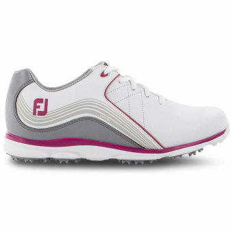 FootJoy Pro/SL, wasserdichte Golfschuhe ohne Spikes, f&uuml;r Damen, wei&szlig;-fuchsia