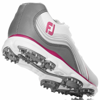 FootJoy Pro/SL, wasserdichte Golfschuhe ohne Spikes, für Damen, weiß-fuchsia