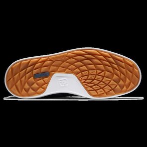FootJoy Contour Casual Golfschuhe für Herren, blau - ohne Spikes, blaues Leder mit weißer Gummisohle, normale Passform
