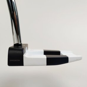 Odyssey Ai-ONE Jailbird Mini DB Putter für Herren, Rechtshand, mit Odyssey SL 90 Std. Stahlschaft in 35.00 Inch Schaftlänge, mit Odyssey Ai-ONE Pistol, white-blue Std. Griff in Std. Stärke