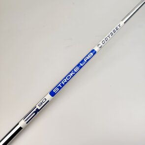 Odyssey Ai-ONE Jailbird Mini DB Putter für Herren, Rechtshand, mit Odyssey SL 90 Std. Stahlschaft in 35.00 Inch Schaftlänge, mit Odyssey Ai-ONE Pistol, white-blue Std. Griff in Std. Stärke