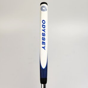 Odyssey Ai-ONE Jailbird Mini DB Putter für Herren, Rechtshand, mit Odyssey SL 90 Std. Stahlschaft in 35.00 Inch Schaftlänge, mit Odyssey Ai-ONE Pistol, white-blue Std. Griff in Std. Stärke