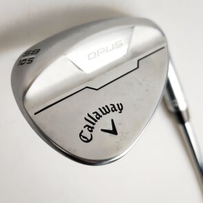 Callaway OPUS Brushed Chrome 58.0° Lob Wedge für Herren, Rechtshand, S-Grind (10.0° Bounce) mit True Temper Dynamic Gold MID 115 Std. Stahlschaft in Std. Länge (35.00 Inch), Wedge Flex (115.0g), mit Golf Pride Tour Velvet, grey Std. Griff in Std. Stärke