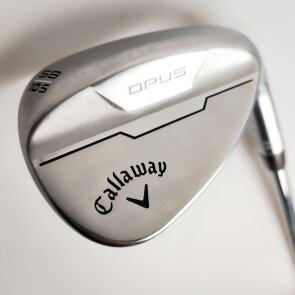 Callaway OPUS Brushed Chrome 58.0° Lob Wedge für Herren, Rechtshand, S-Grind (10.0° Bounce) mit True Temper Dynamic Gold MID 115 Std. Stahlschaft in Std. Länge (35.00 Inch), Wedge Flex (115.0g), mit Golf Pride Tour Velvet, grey Std. Griff in Std. Stärke