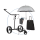 JuCad Carbon drive Classic 3.0 Elektrotrolly in mattem schwarz, mit 45 Loch Akku, inkl. Magnetsteckverbindung zum Powerpack, Griffschutz, Golfschirm mit UV-Schutz, Scorekartenhalter (schwarz) und Transporttragetasche