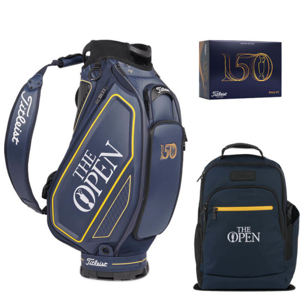 Titleist Limited Edition &quot;150th The Open&quot; Package bestehend aus Tour Bag, Players Backpack und 6 Stk. Pro V1