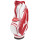 mizuno Golf Players Package, bestehend aus Tour Cartbag in rot-weißer Farbe, RB Tour Towel in blau-türkis-weißer Farbe und Regenschirm in marineblau-roter Farbe