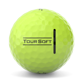 36 Stk. Titleist 2022 Tour Soft Golfbälle, leuchtend gelb, für ein besonders weiches Schlaggefühl und mehr Länge vom Tee