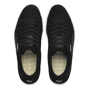 PUMA Suede G Golfschuhe für Herren, schwarz - ohne Spikes, schwarzes Wildleder mit weißer Gummisohle, schmale Passform