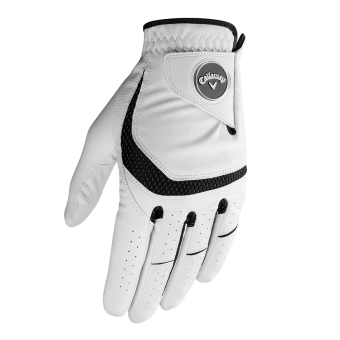 Callaway Syntech Allwetter-Golfhandschuh für Herren, Linkshand (der Handschuh wird an der rechten Hand getragen), weiß, inkl. magnetischem Ballmarker